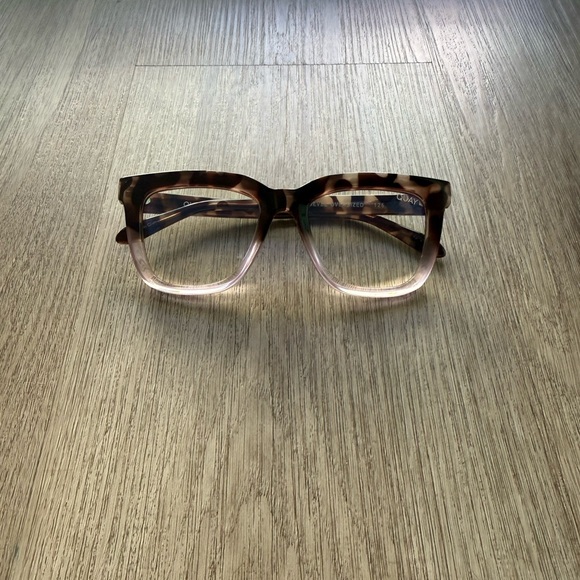 quay australia wired bevel oversized tortoise fade blue light glasses eyewear